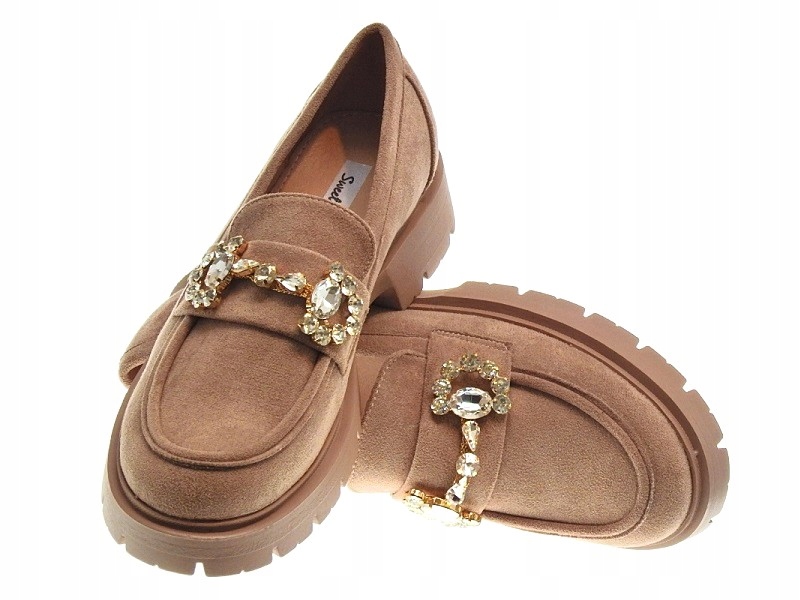 Zamszowe mokasyny półbuty Khaki r.40 Marka inna