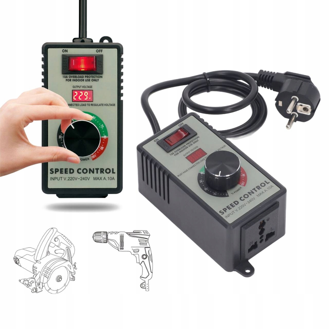 Regulator Obrotów Silnika Mocy Napięcia W Obudowie Z Gniazdkiem 2400W 240V