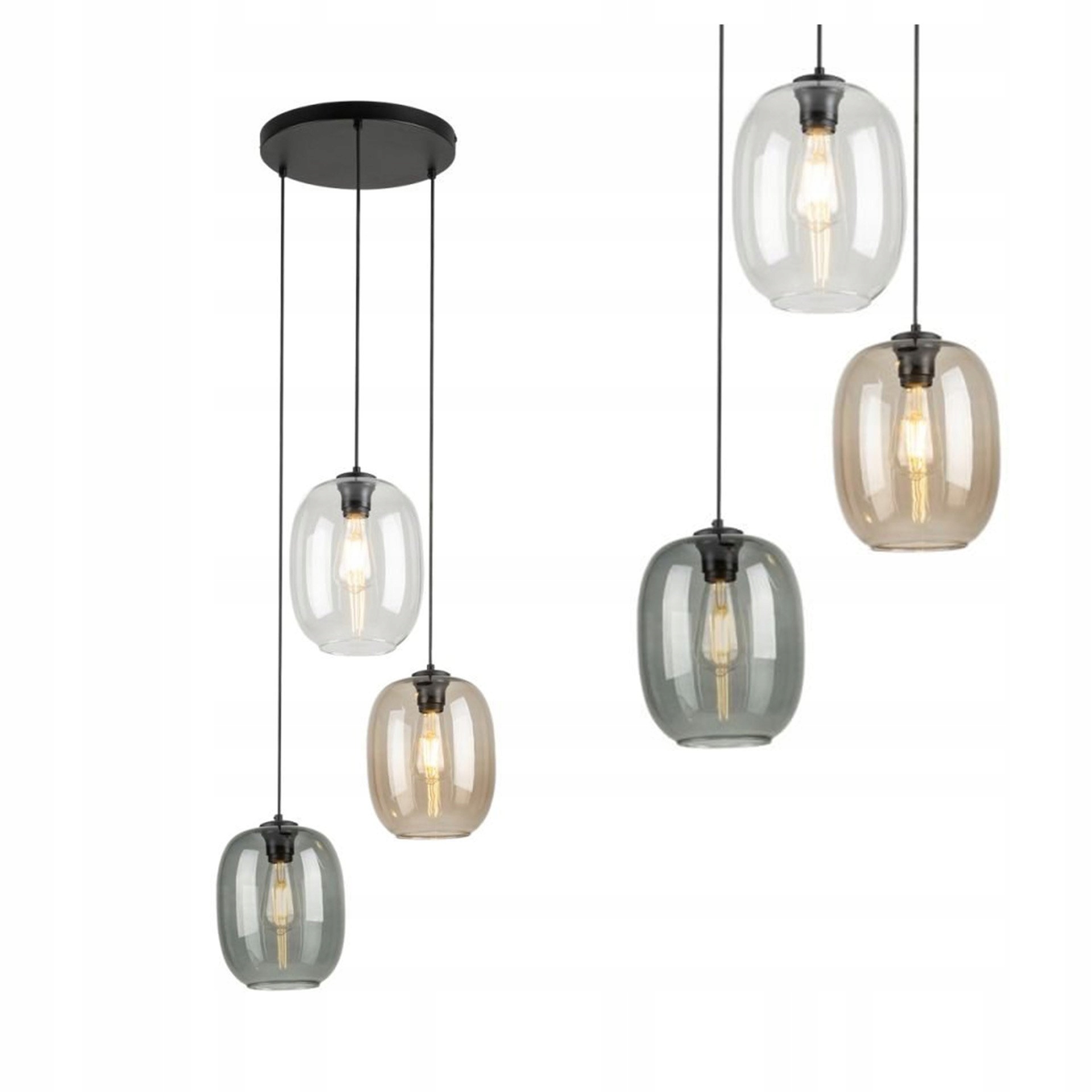 Trojité dekoratívne sklenené závesné svietidlo na kruhu Elio MIX Tk Lighting