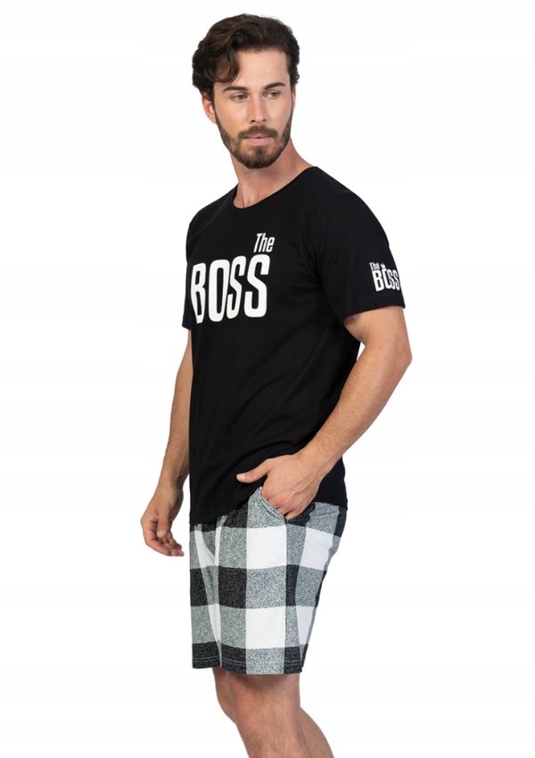 Černé Pánské Pyžamo The Boss 100% Bavlna S