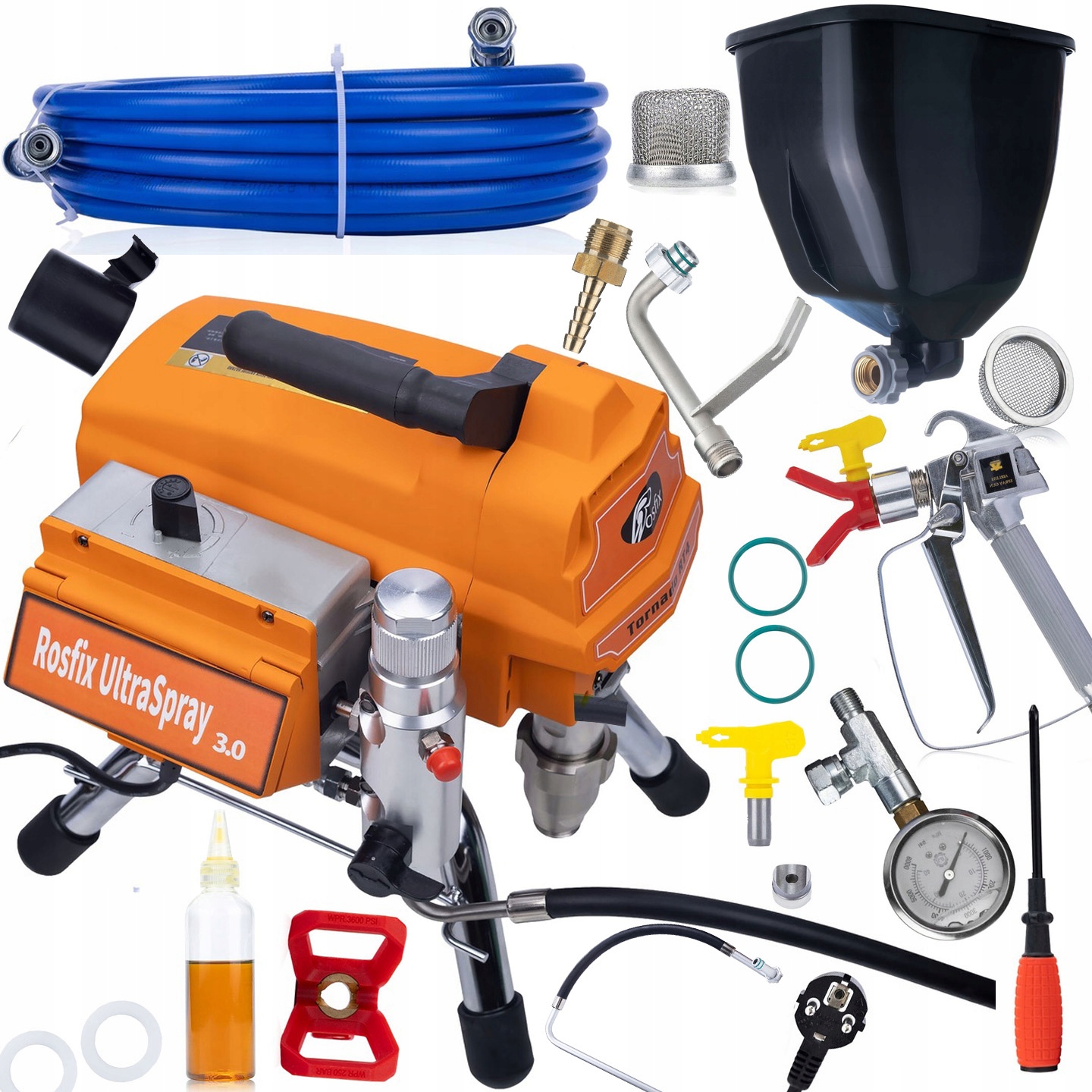 Agregat Malarski Hydrodynamiczny Z Akcesoriami 3000W Zbiornik Na Farbe 6L