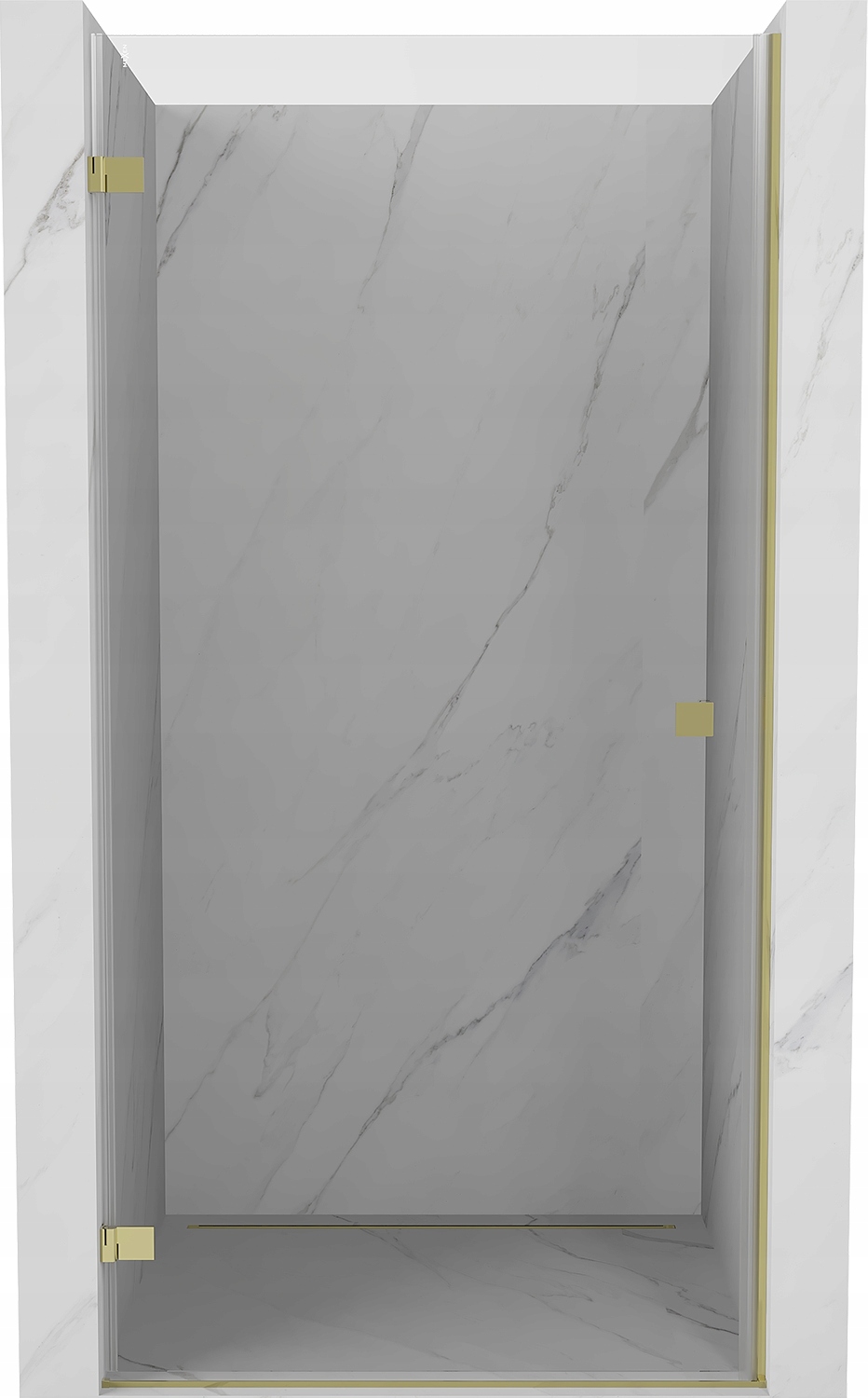 Mexen Lunar-B Otočné Sprchové Dveře 90x200cm, Transparentní, Zlatá, Levé