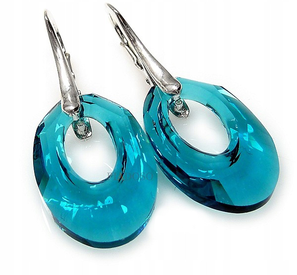 Krystaly Náušnice Helios Indico Stříbro