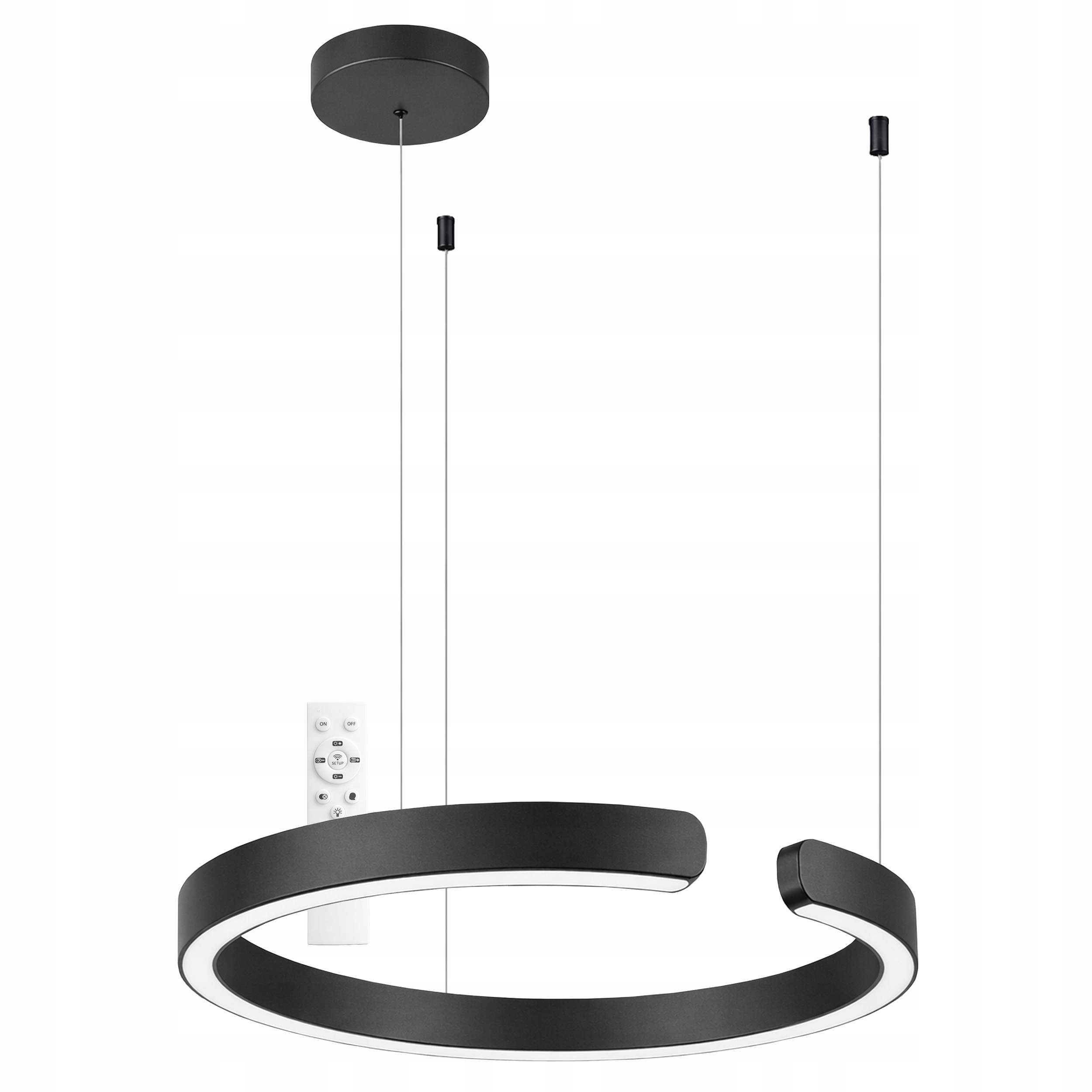 stropní svítidlo Led závěsná 24W Ring Black Černá 3 barvy Dálkový Ovladač