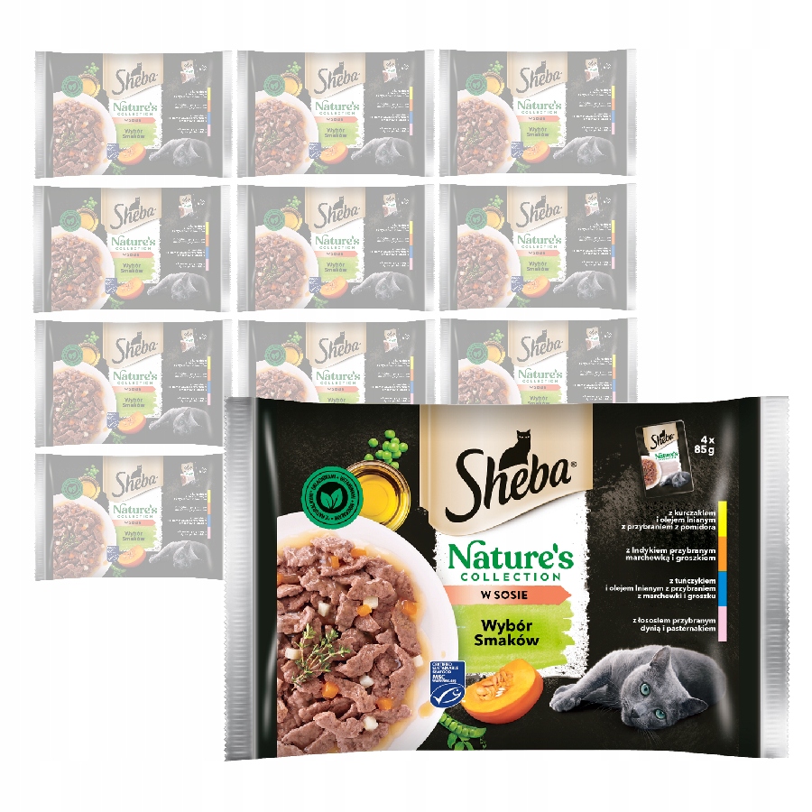 Levně Sheba Nature's Collection 52 x 85 g Vlhké Krmivo Pro Kočky Drůbež A Ryba V Omáčce