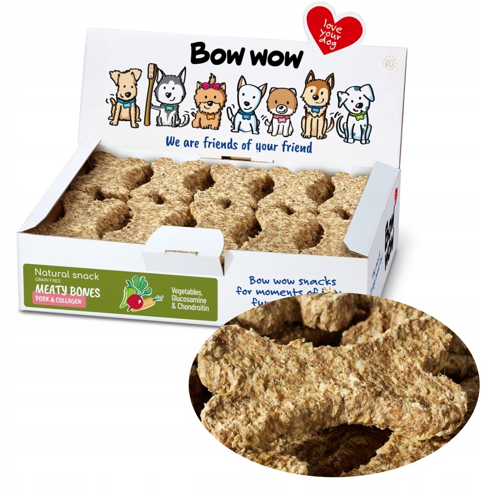 Levně Kost natural vepřová s kolagenem a zeleninou Gf (30 ks)