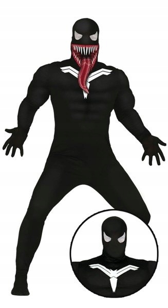

Strój Superłotr Czarny Venom Halloween Stwór M