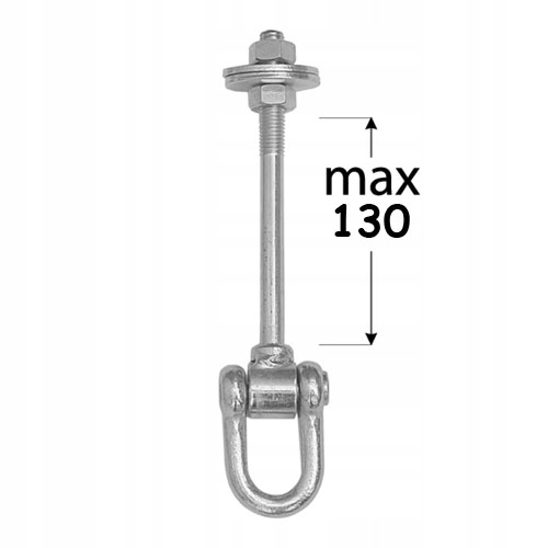 HAK HUŚTAWKOWY Z SZEKLĄ I BOLCAMI MOCOWANIE HUŚTAWEK MHC130 OCYNK DOMAX Producent Domax