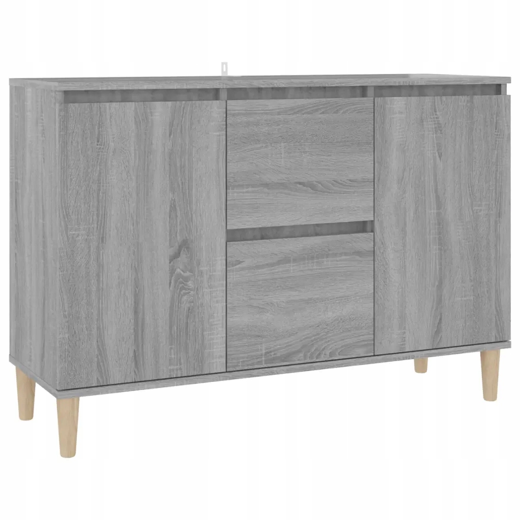 Minimalistická komoda Šedý dub Sonoma 101x35x70 cm, 2 zásuvky, 2 dveře