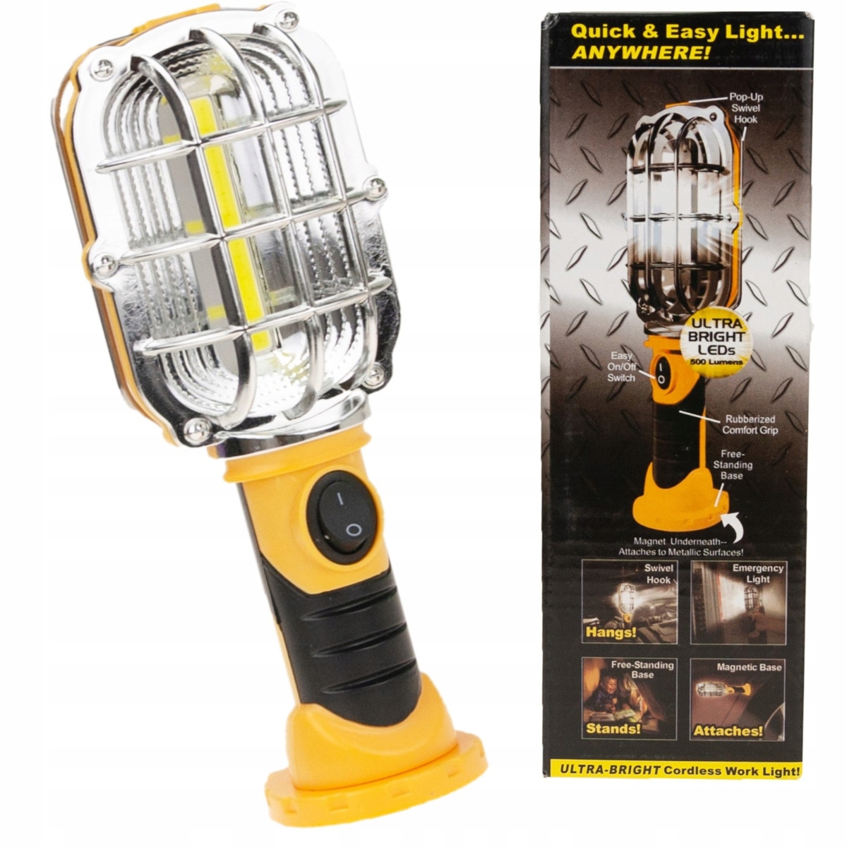 

Latarka Warsztatowa Lampa Hak Magnes Led Kanałowa
