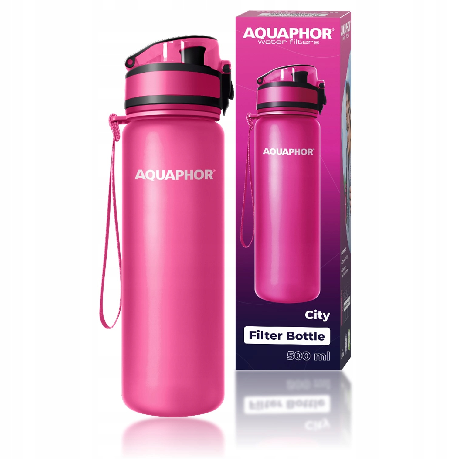 

Butelka filtrująca Aquaphor City 0,5 l różowy
