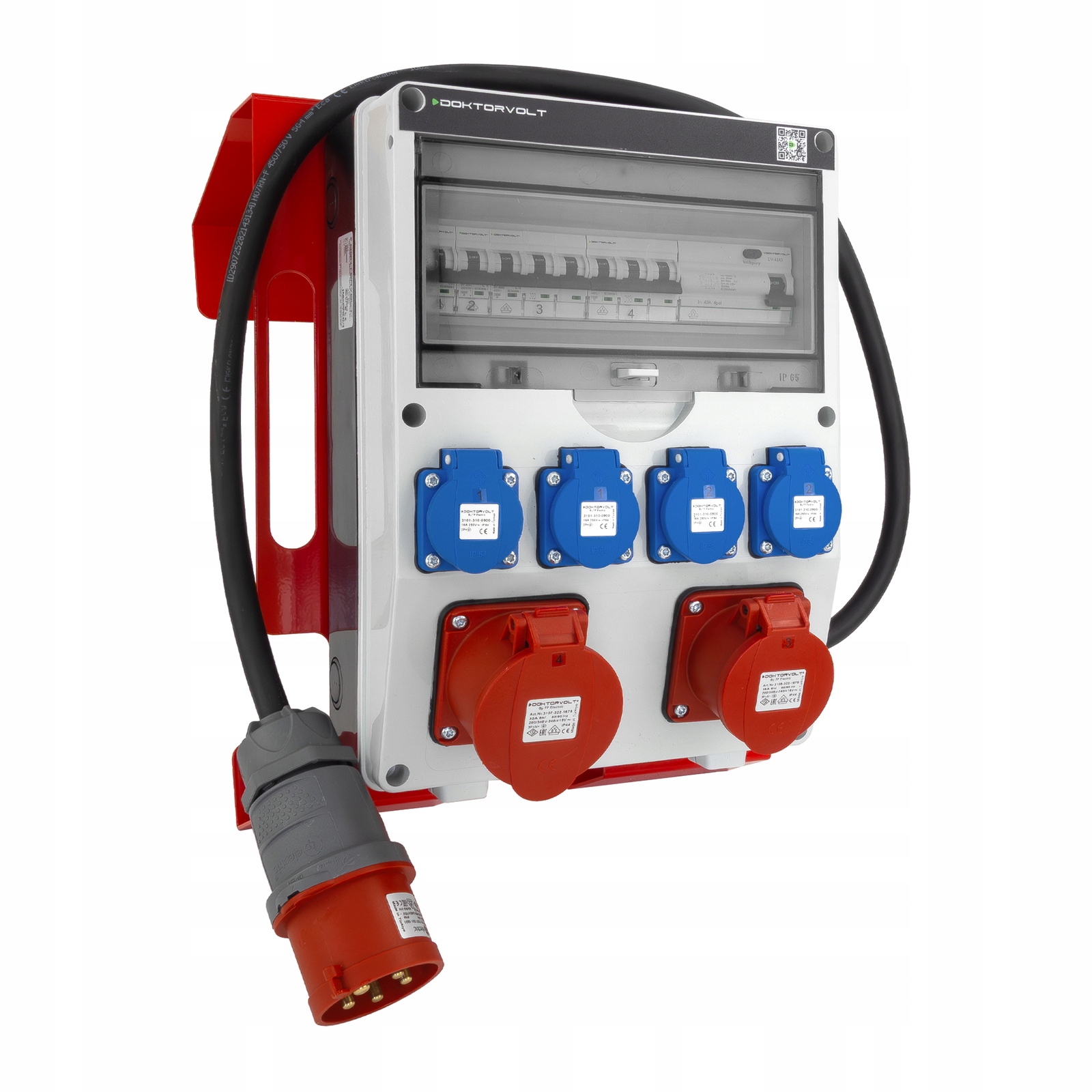 Stavební rozvaděč 16A 32A 4x230V Rozvaděč pro zavěšení se zástrčkou