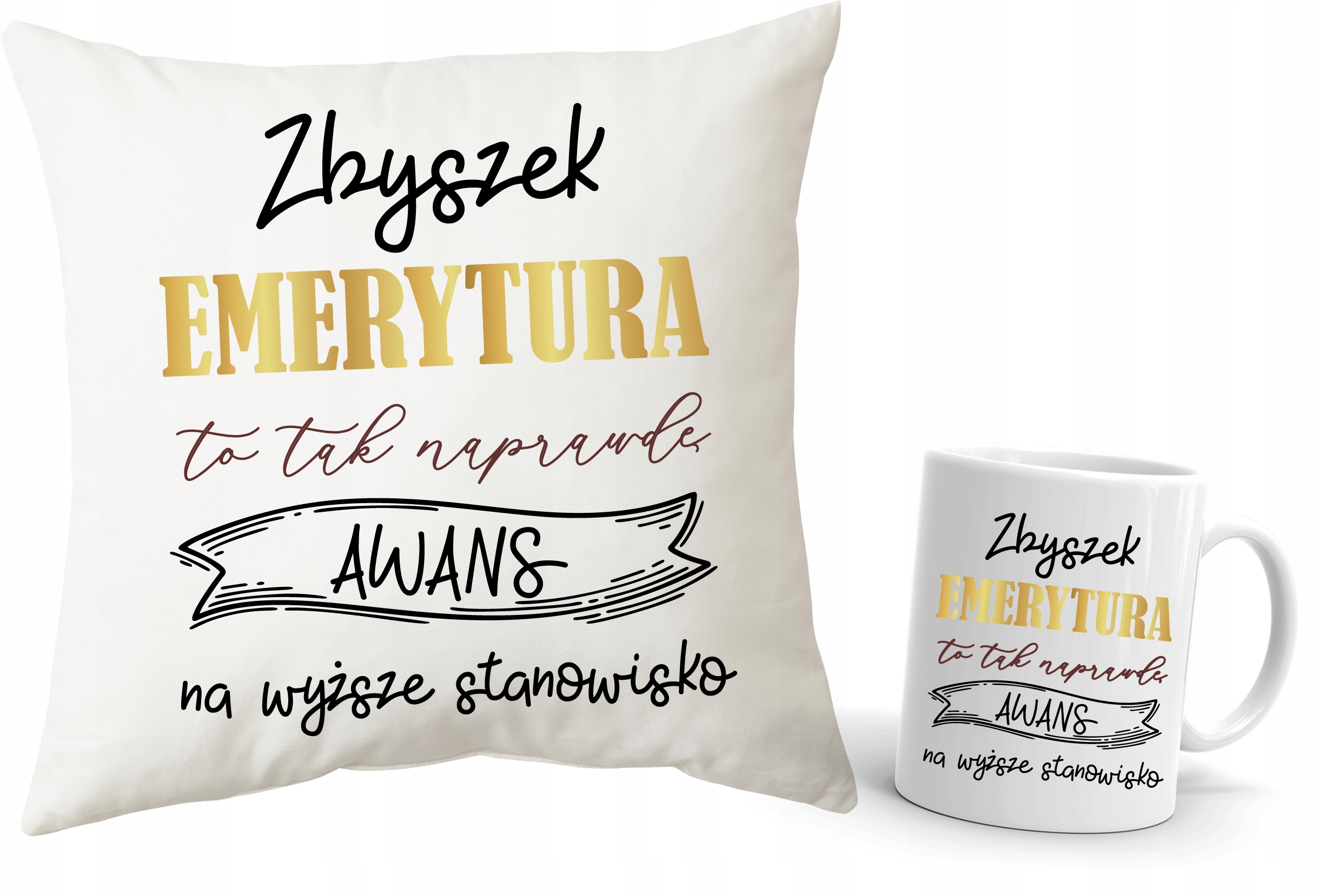 

Kubek poduszka zestaw dla Emerytki Emeryta imię