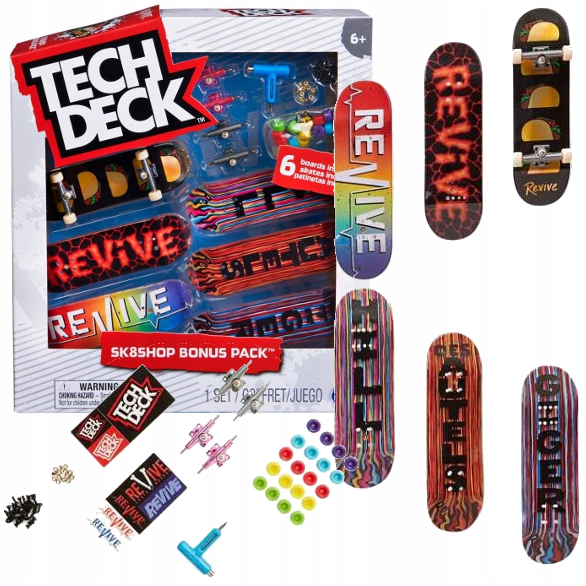 FINGERBOARD DESKOROLKI ZESRAW 6PAK BAKER REVIVE TECH DECK