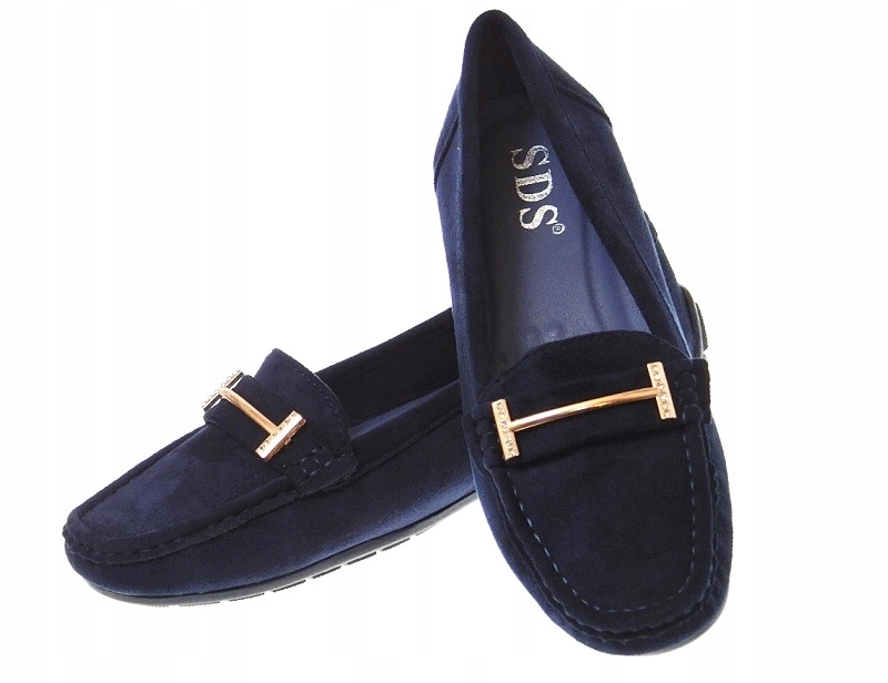 DAMSKIE ZAMSZOWE MOKASYNY Navy r.40 Marka inna