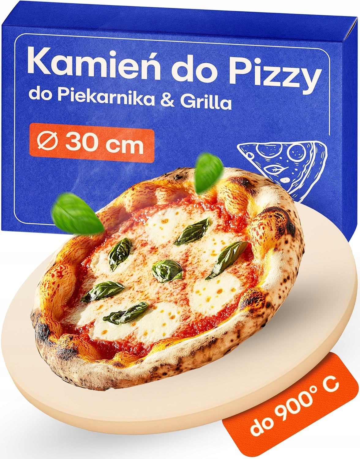 Kámen na pizzu 30 cm, kordierit do grilovací trouby