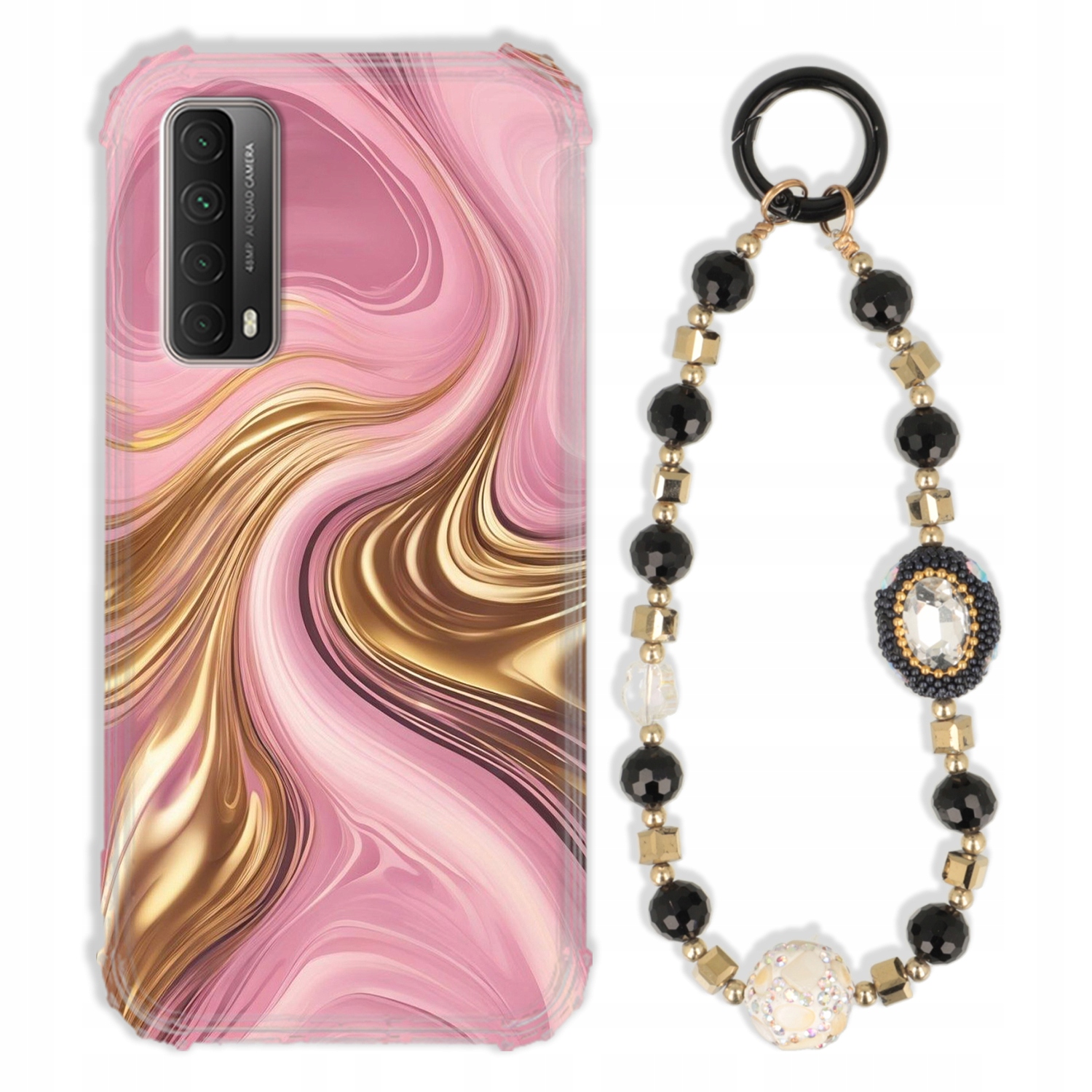 Puzdro Pre Huawei P Smart 2021 Antishock Zirkóny Čierno Zlaté|pevné|pevné