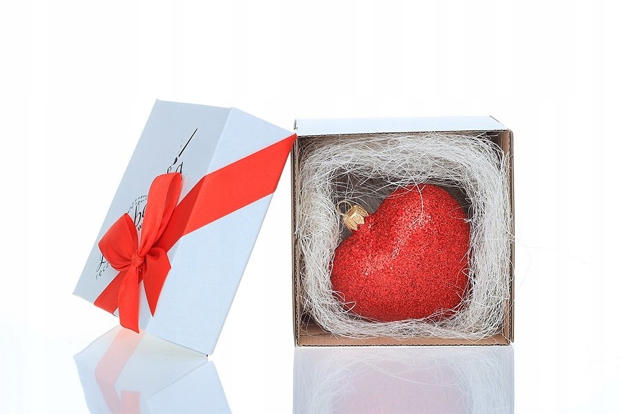 

Bombka Serce szklana dekorowana 10cm