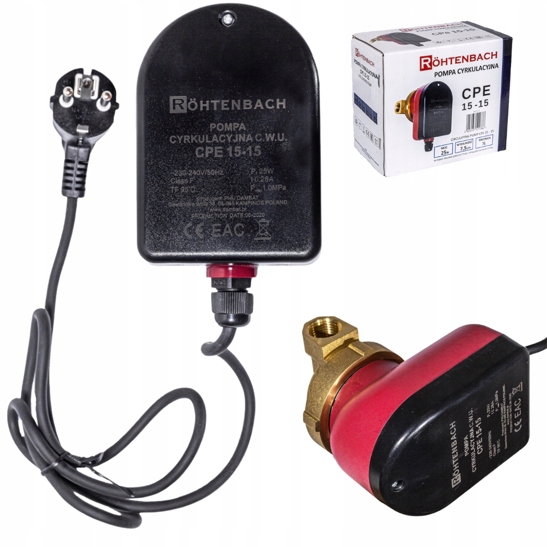 Oběhové Čerpadlo Pro Teplou Vodu C.w.u. Cpe 15-15 Kabel Zástrčka