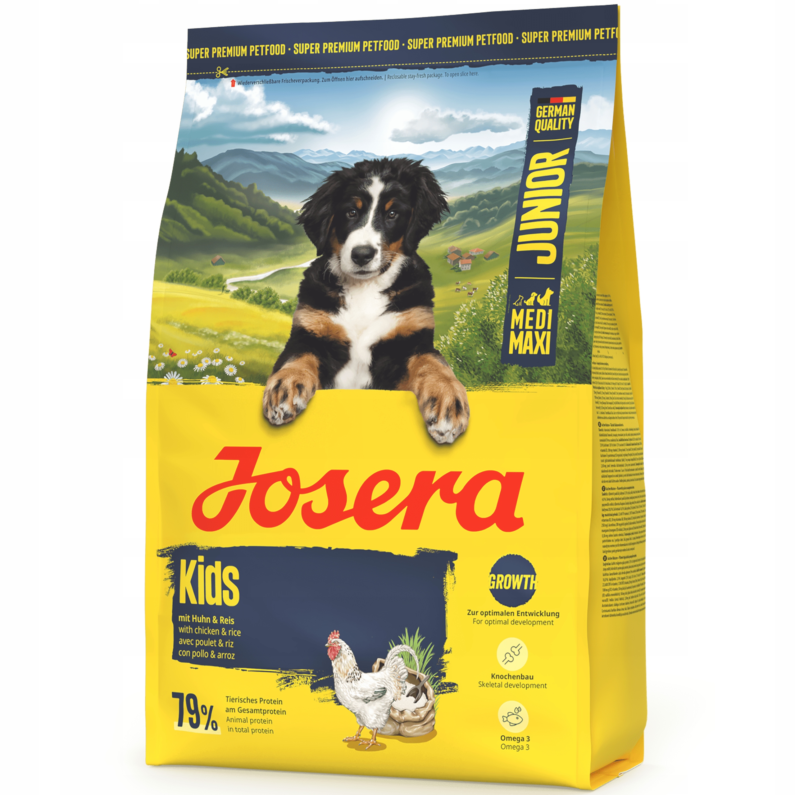 Levně Josera Junior Kids 3 kg Krmivo pro štěňata velkých plemen Optimální vývoj