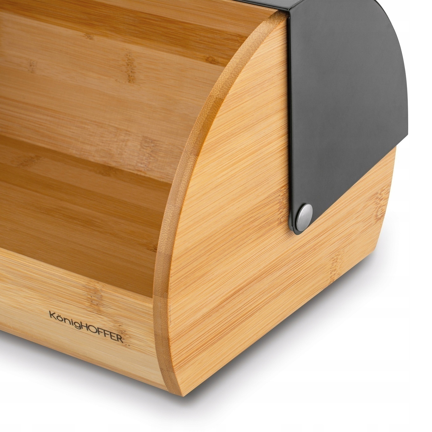 CZARNY CHLEBAK DREWNIANY duży pojemnik DO PRZECHOWYWANIA PIECZYWA Fushion Marka Konighoffer