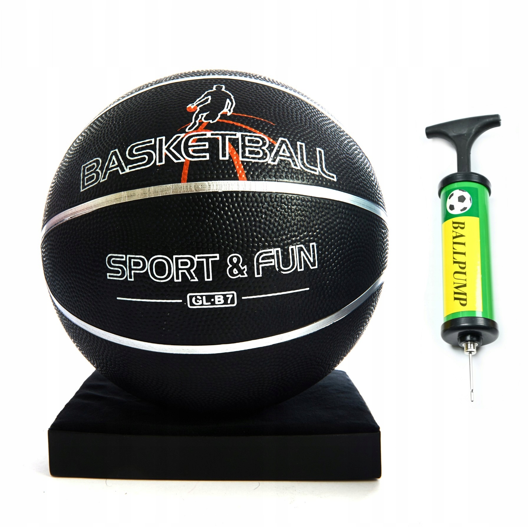 czarna PIŁKA DO KOSZYKÓWKI GRA W KOSZYKÓWKE + POMPKA