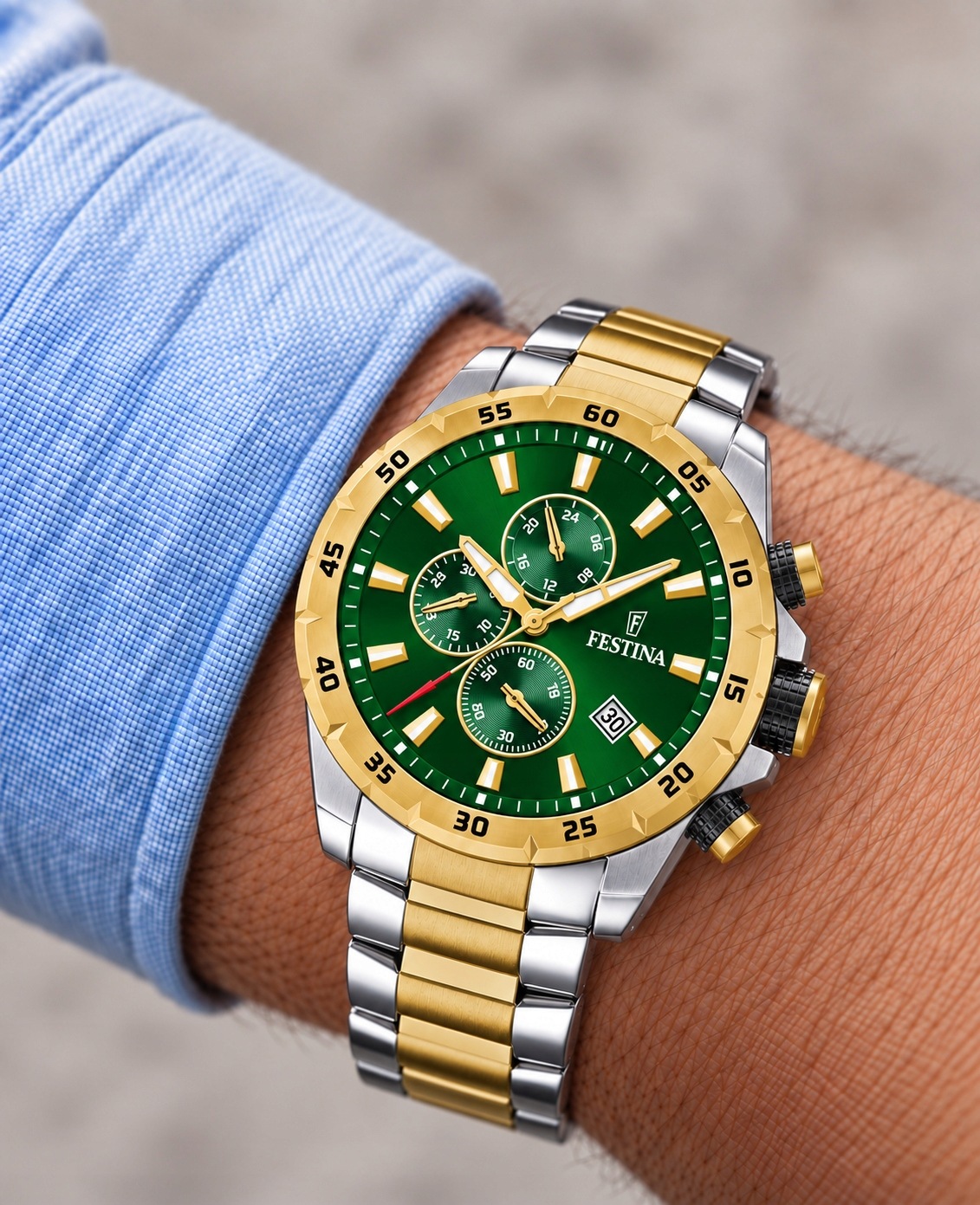 Pánské Hodinky Festina Timeless Chrono F20562/3, průměr pouzdra 45 mm, vodotěsnost 10 Atm