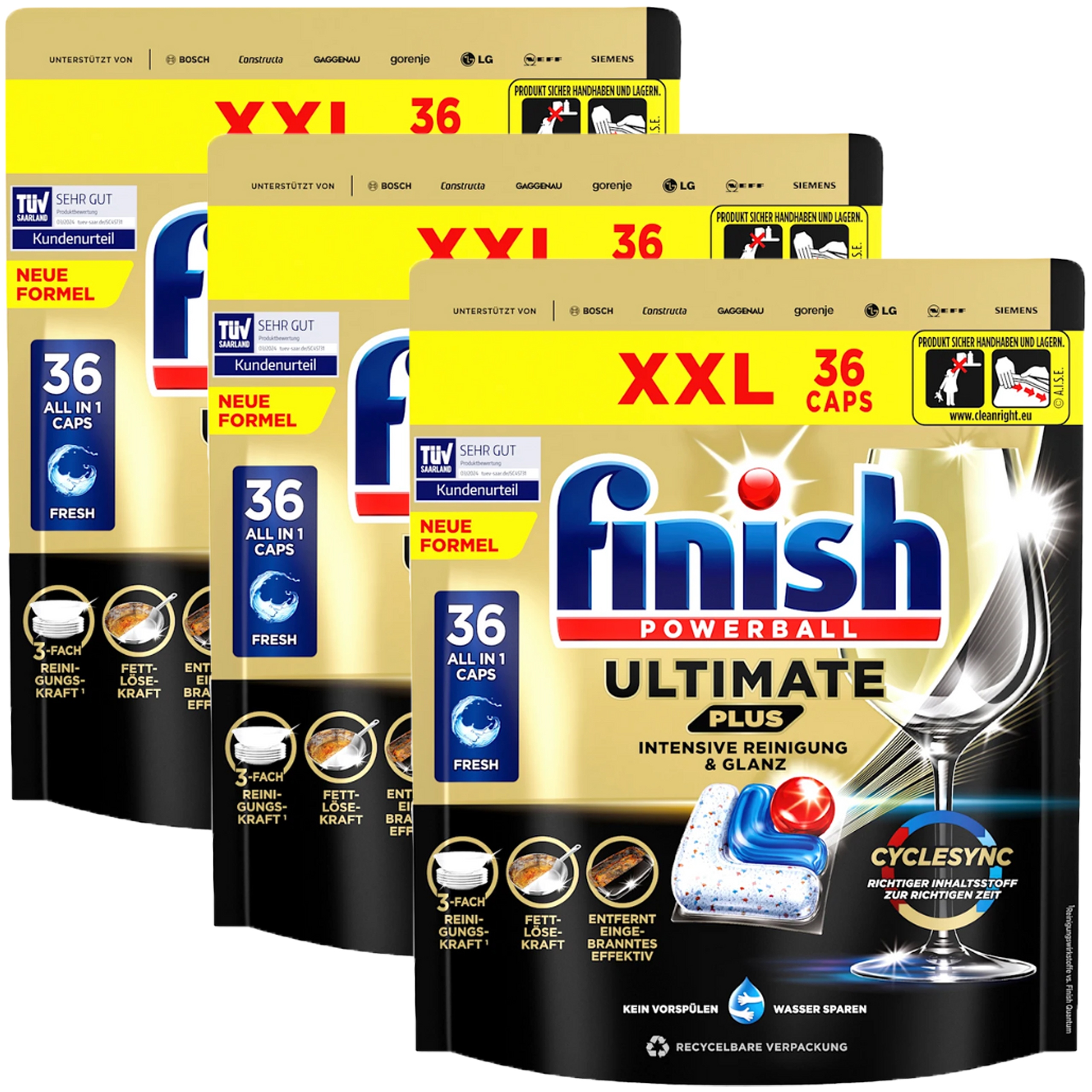 Levně Kapsle do myčky nádobí Finish Powerball Ultimate Plus 108ks All in One Fresh