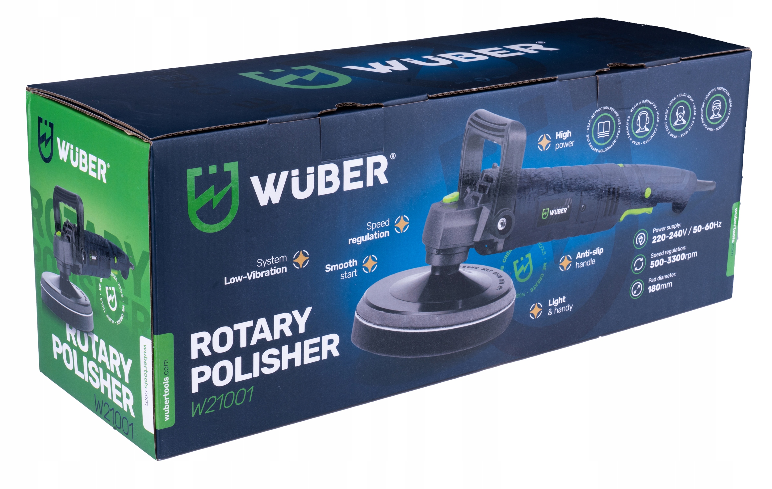 POLERKA SAMOCHODOWA ROTACYJNA 2300W REGULACJA OBROTÓW + ZESTAW GĄBEK+FILC Maksymalna prędkość obrotowa 3300 RPM