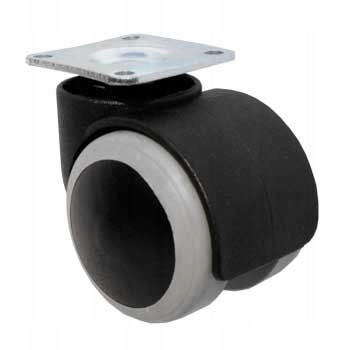 Kółko gumowane obrotowe z blachą mocującą fi- 50