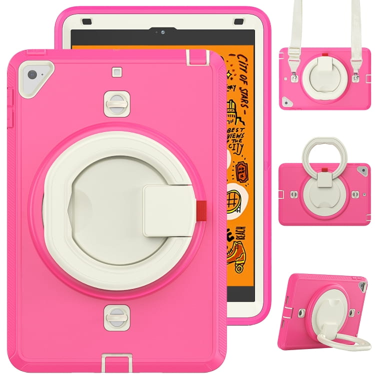 Pouzdro pro iPad Mini 4/5 7,9" s podstavcem a popruhem na rameno, růžové