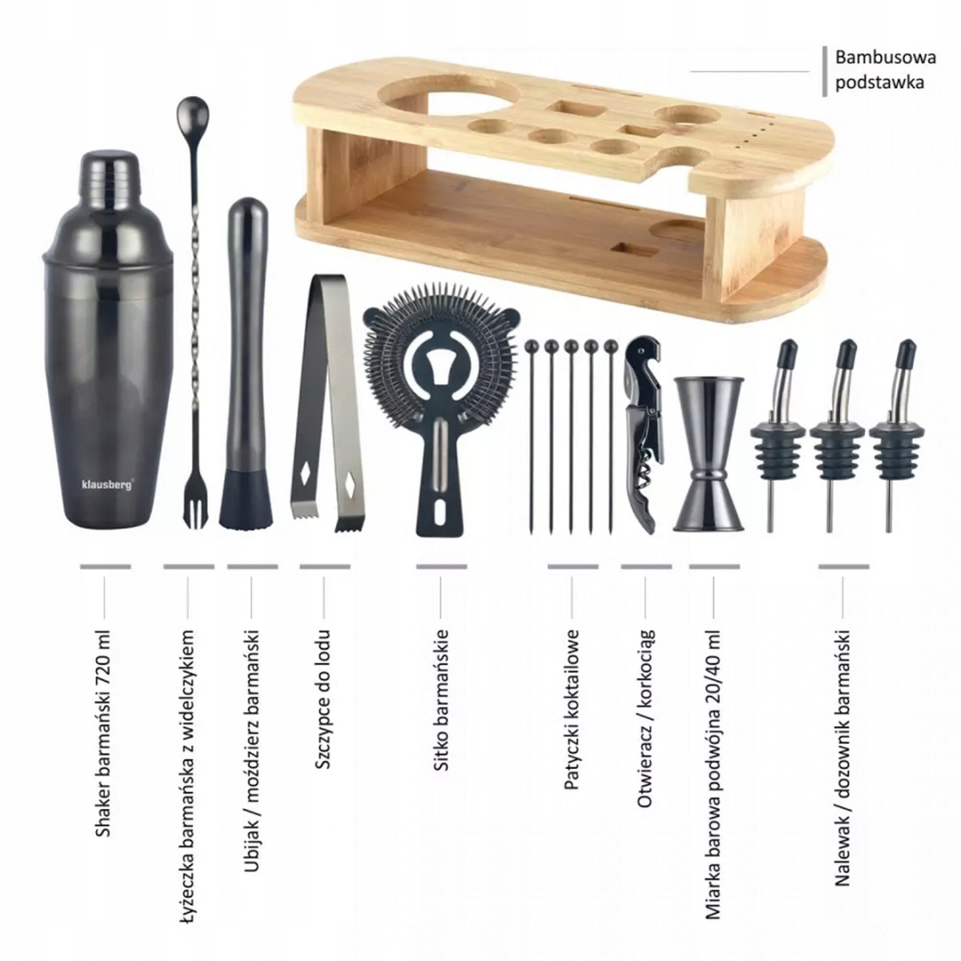 ZESTAW BARMAŃSKI 16 ELEMENTÓW KLAUSBERG KB-7584 Kod producenta KB 7584