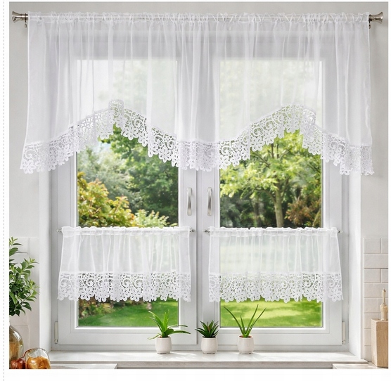 Firana Do Kuchni Stokrotka Symetryczny 300/80+ZAZDROSTKI 120/50 Lub 120/40