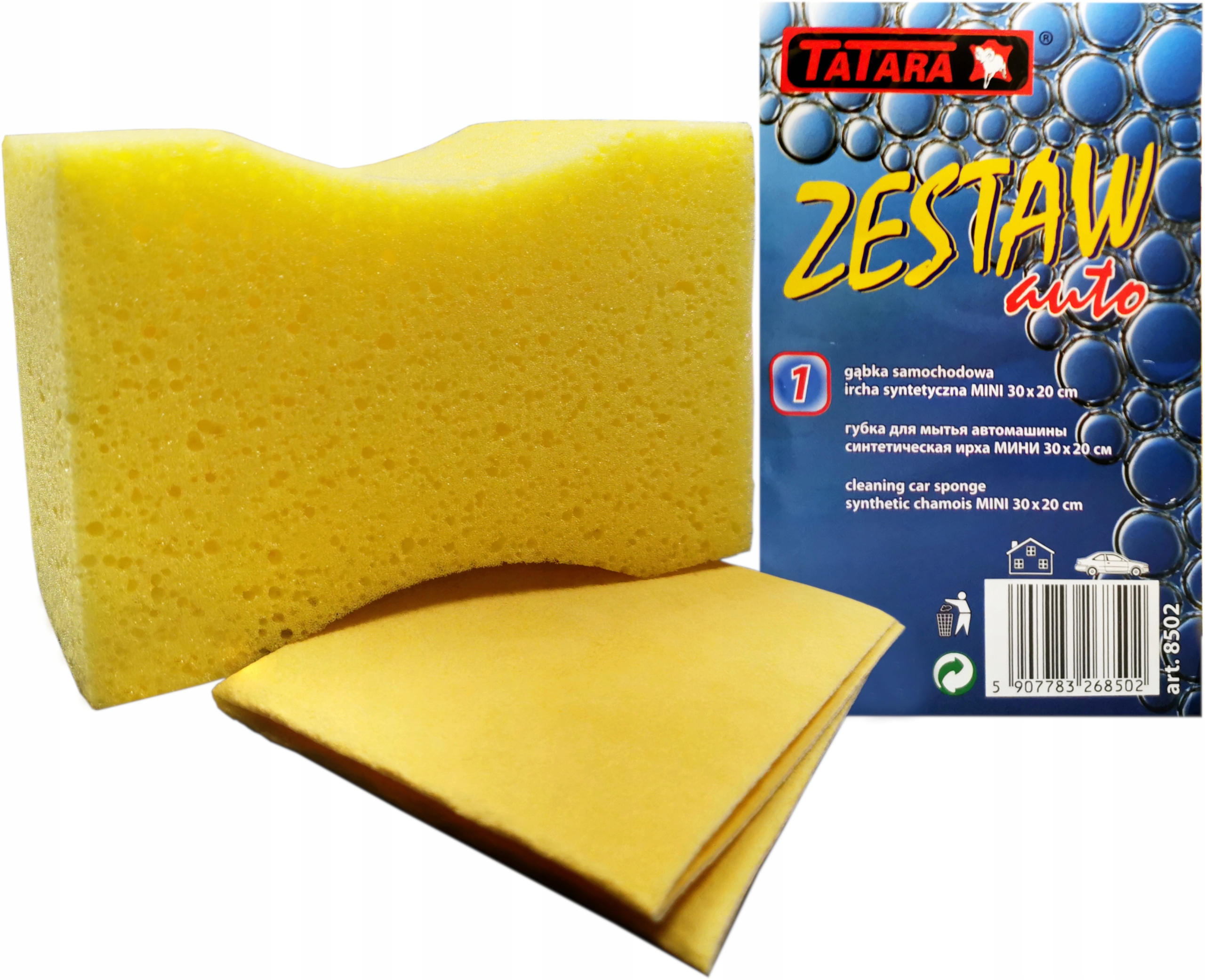 ZESTAW TATARA GĄBKA SAMOCHODOWA ŚCIERKA IRCHA SYNT
