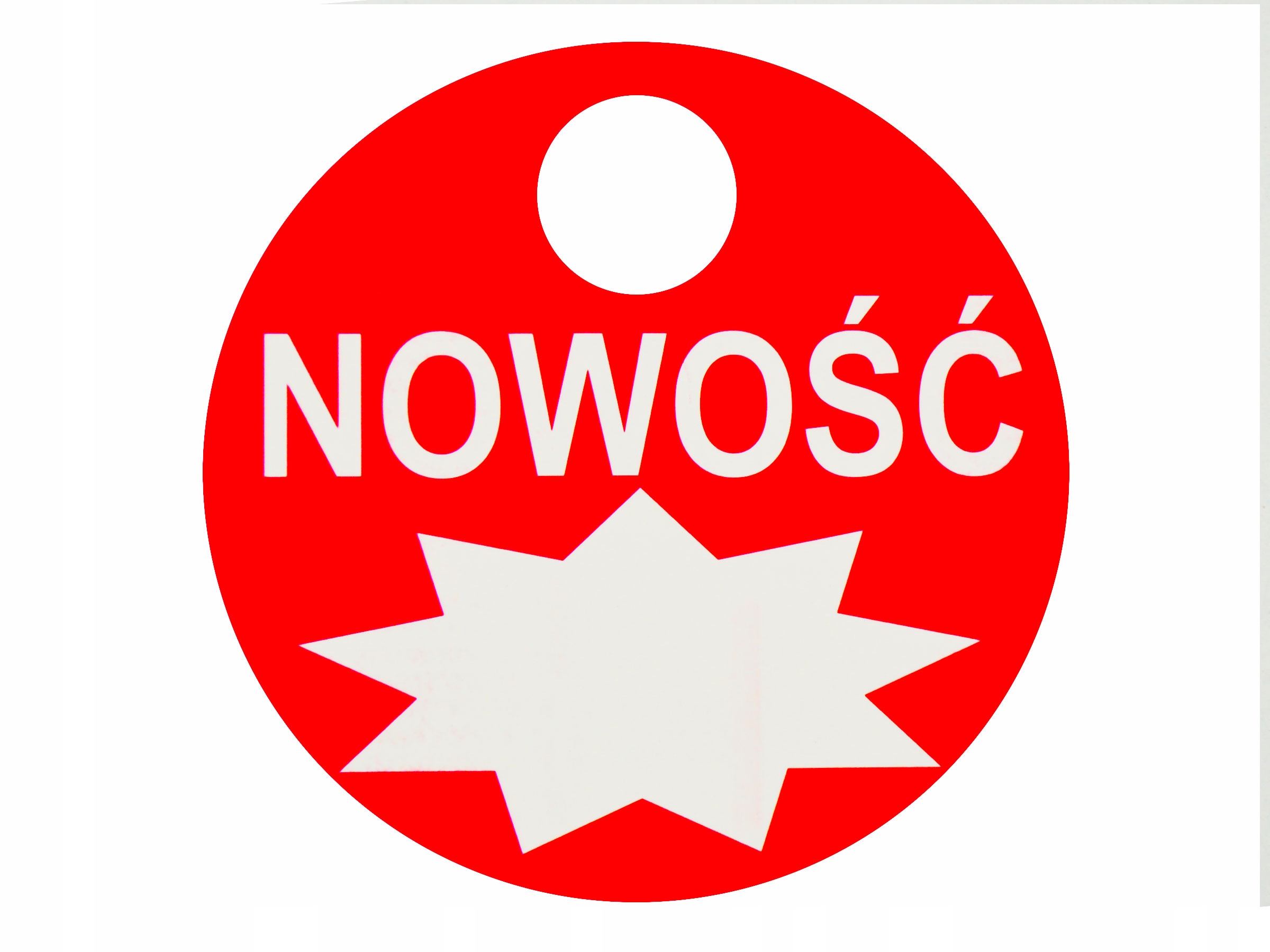 ETYKIETA TABLICZKA NOWOŚĆ GWIAZDKA ZAWIESZKA 15 CM