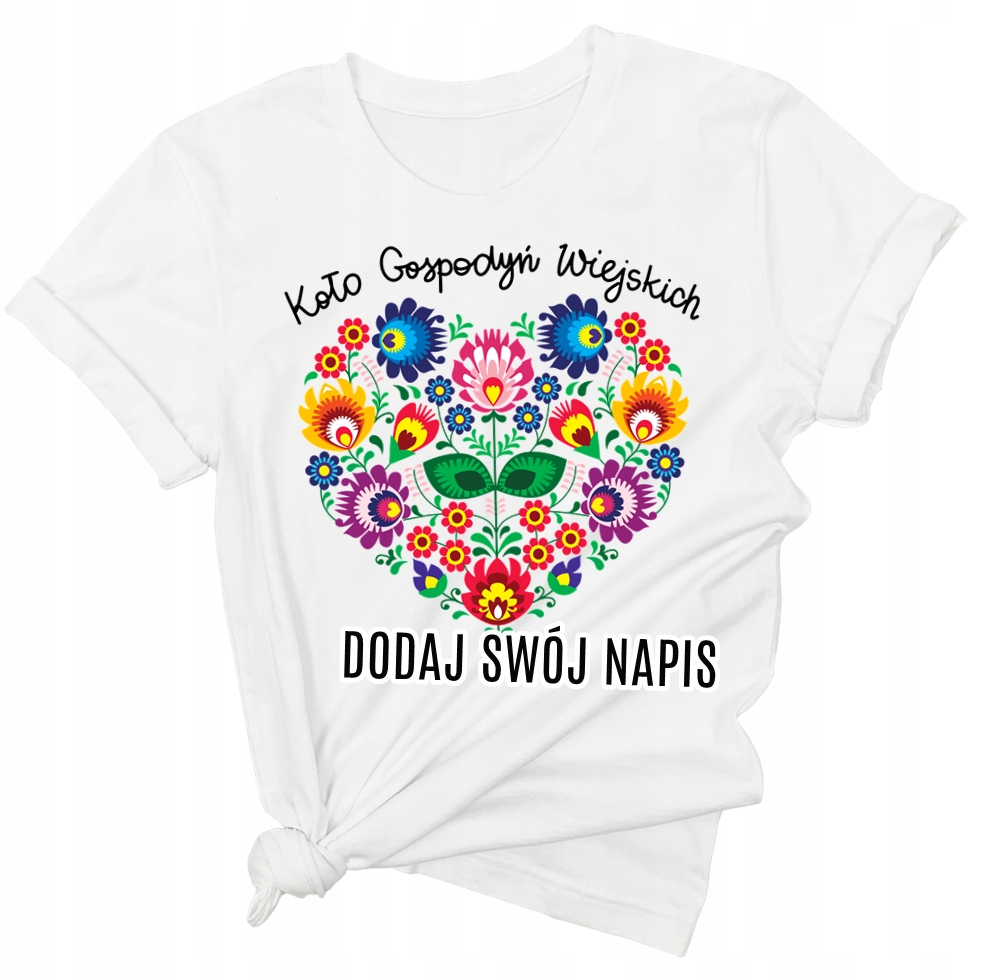 

Koszulka z folkowym sercem Koło Gospodyń L/XL