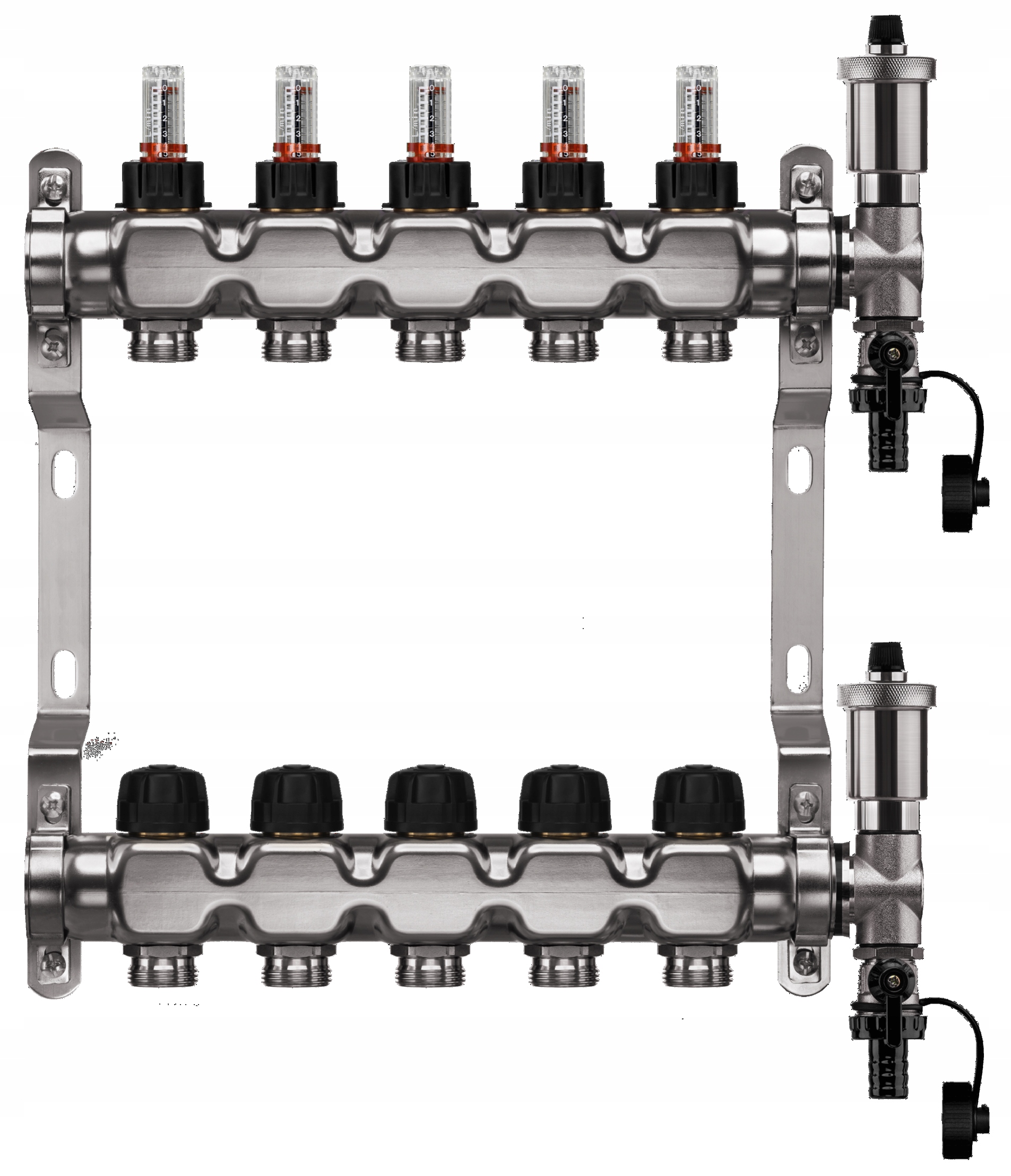 Rozdělovač podlah 5 okruhů nerezový pro podlahové vytápění