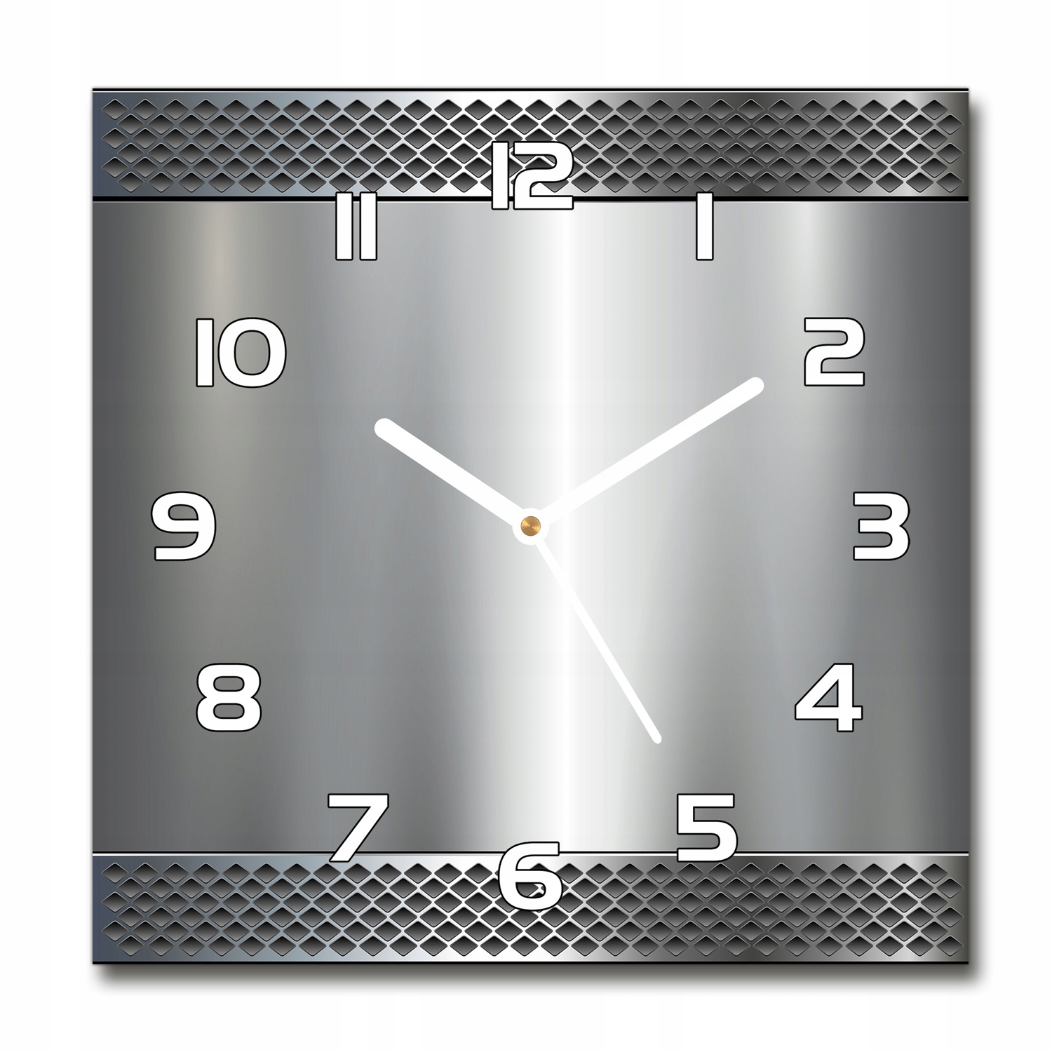 

Kwadratowy cichy szklany zegar Metalowe tło 30x30