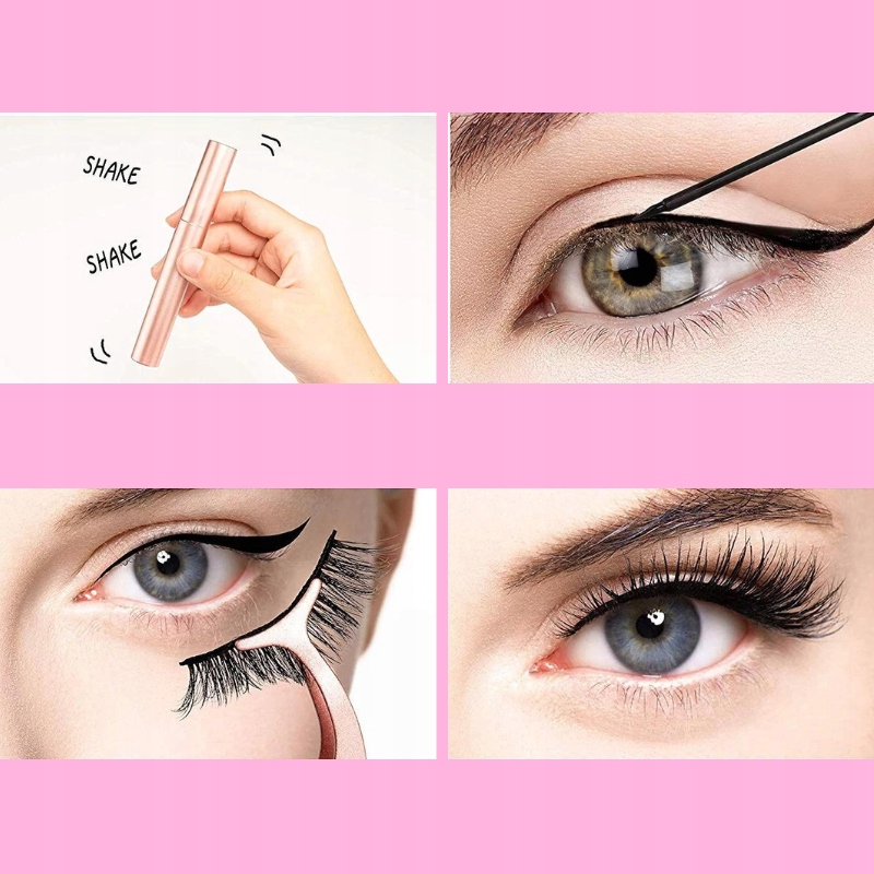 RZĘSY DŁUGIE MAGNETYCZNE 7 PAR +PĘSETA+2X EYELINER Marka Lewer