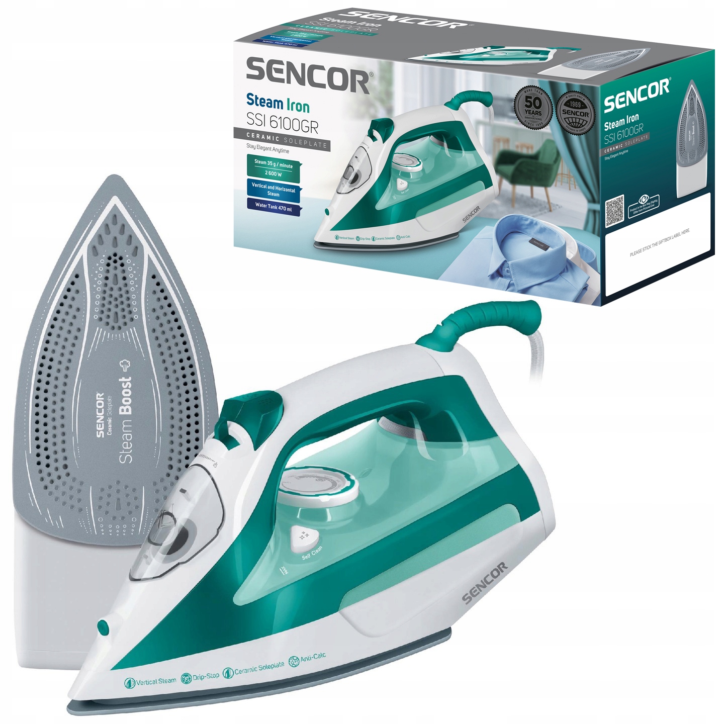 Żelazko Parowe Sencor Ssi 6100GR 470 ml 2600W