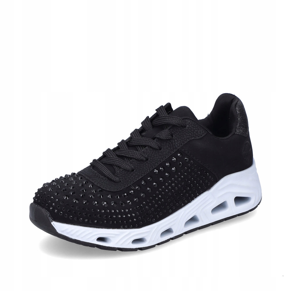 Rieker Sneakersy, buty, półbuty, czarne sportowe N5201-00