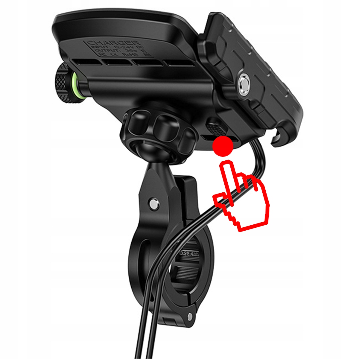 UCHWYT MOTOCYKLOWY NA TELEFON SZYBKA ŁADOWARKA USB QC3.0 MOTOCYKL + KABEL Producent MBG Line