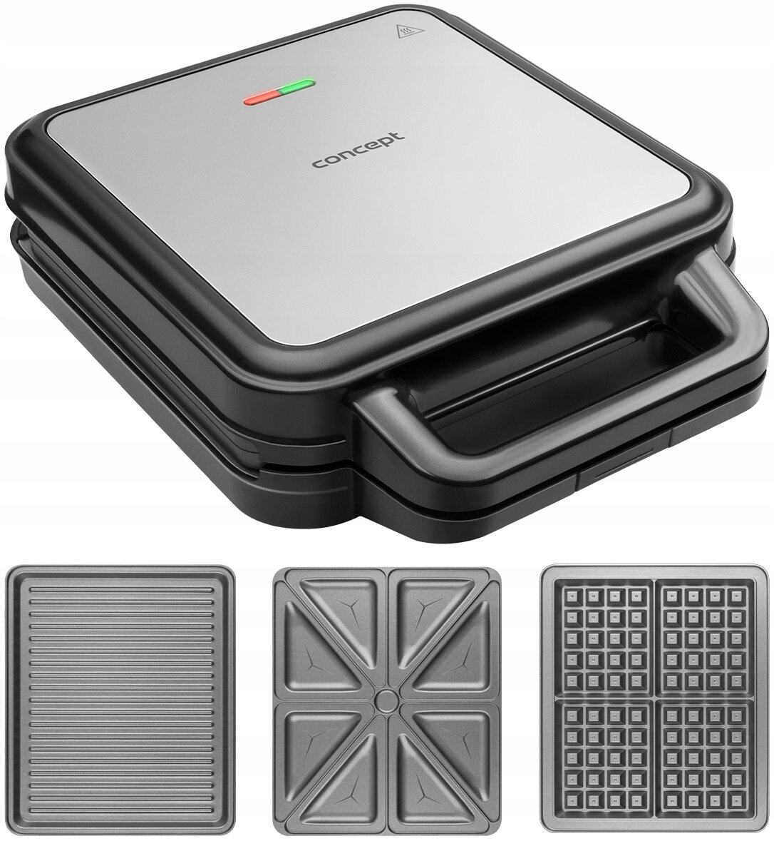 Sendvičovač na sendviče s vymeniteľnými doskami 3v1 Concept Family SV3080 1200 W