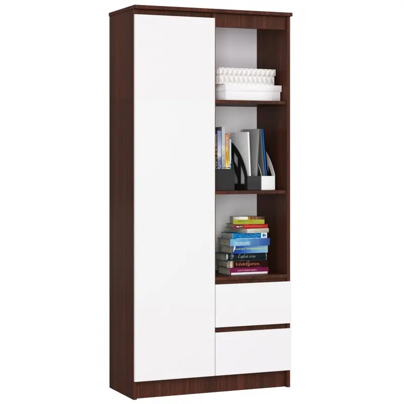 

Regał Biurowy R 80 cm Clp R11 Wenge Biały