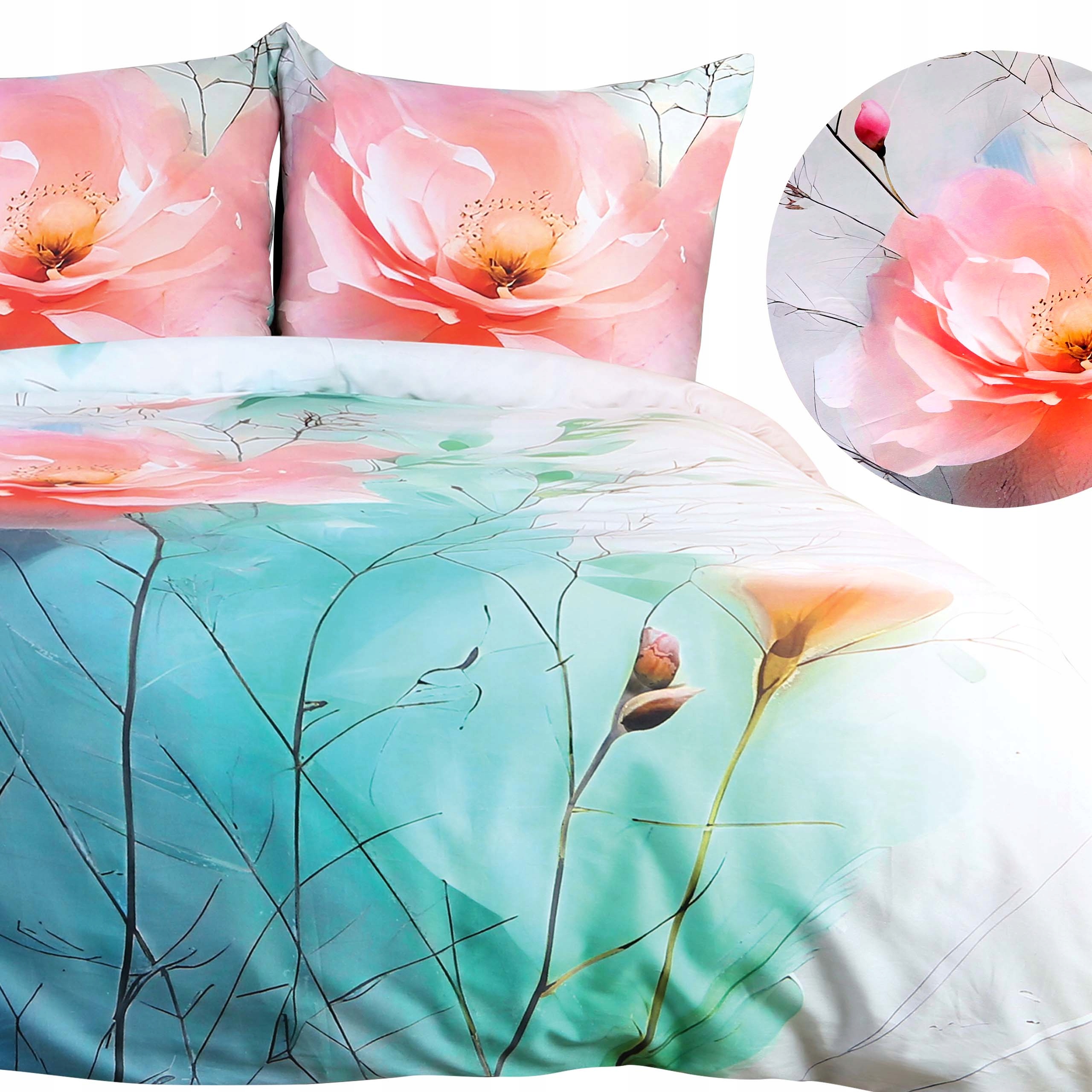 Povlečení bavlněné 220x200, satén 100% mix vzorů na jaře