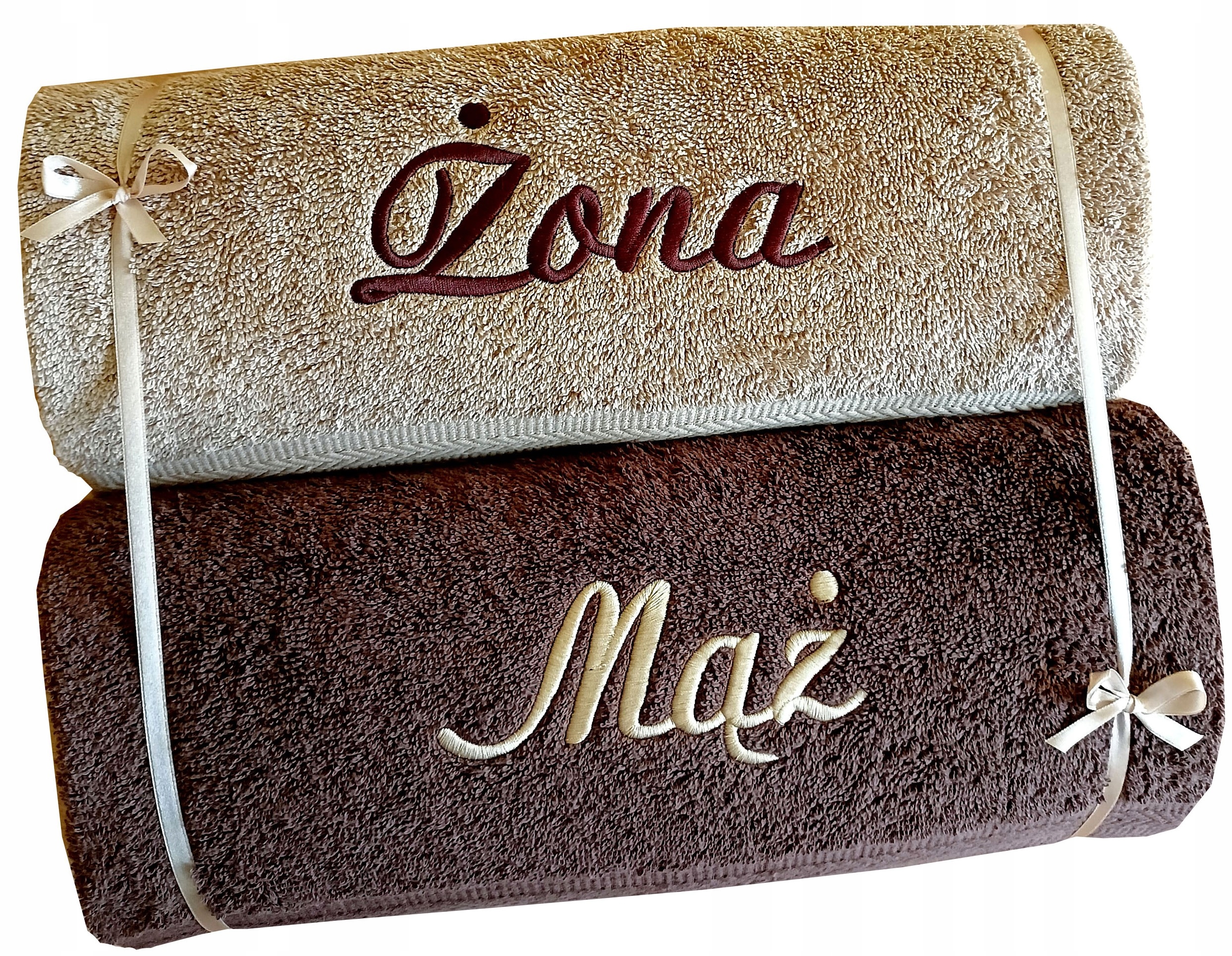 Ručníky Manžel Manželka dárek na Svatba Svatební Hostina praktický originální S Nápis Výšivka