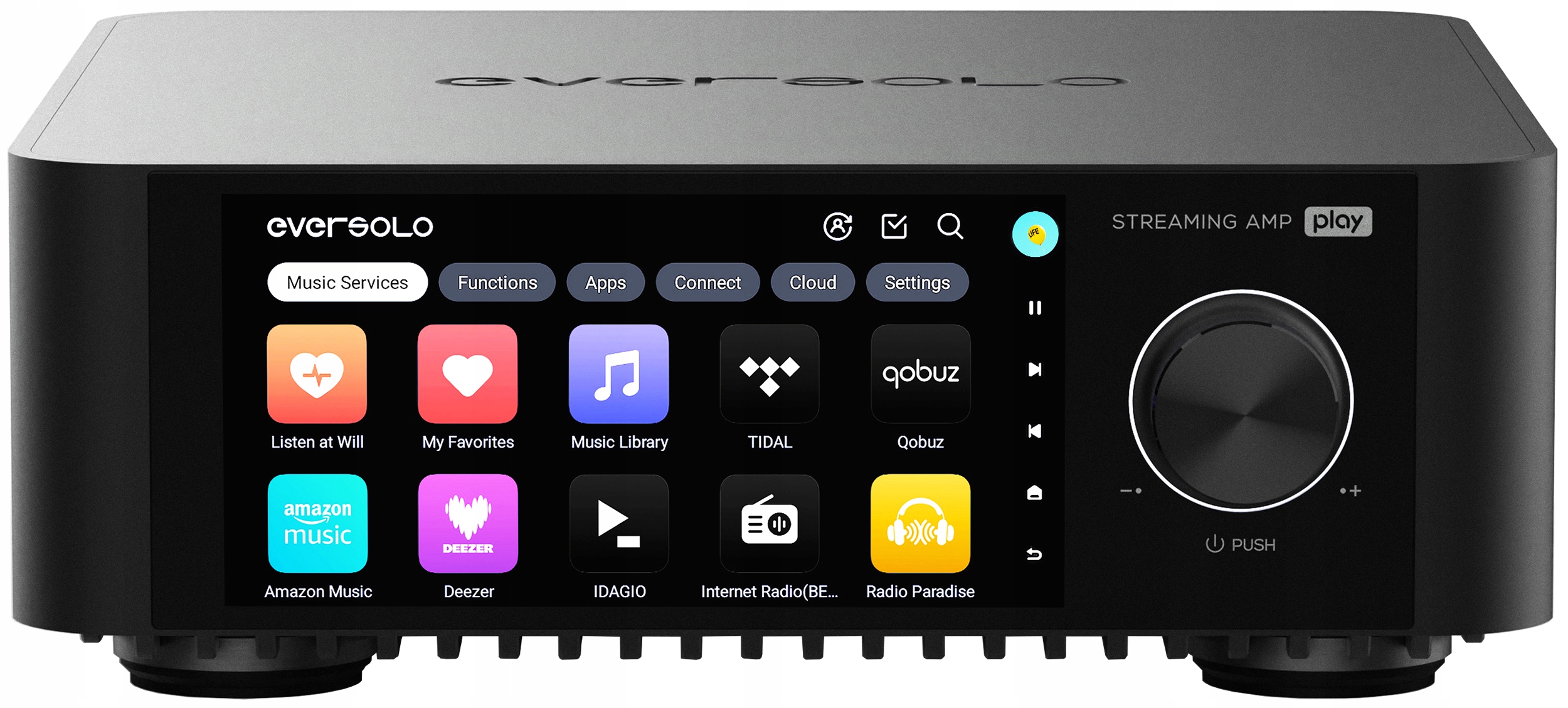 EverSolo PLAY - wzmacniacz all-in-one, streaming, EQ, Wi-Fi, Phono MM/MC