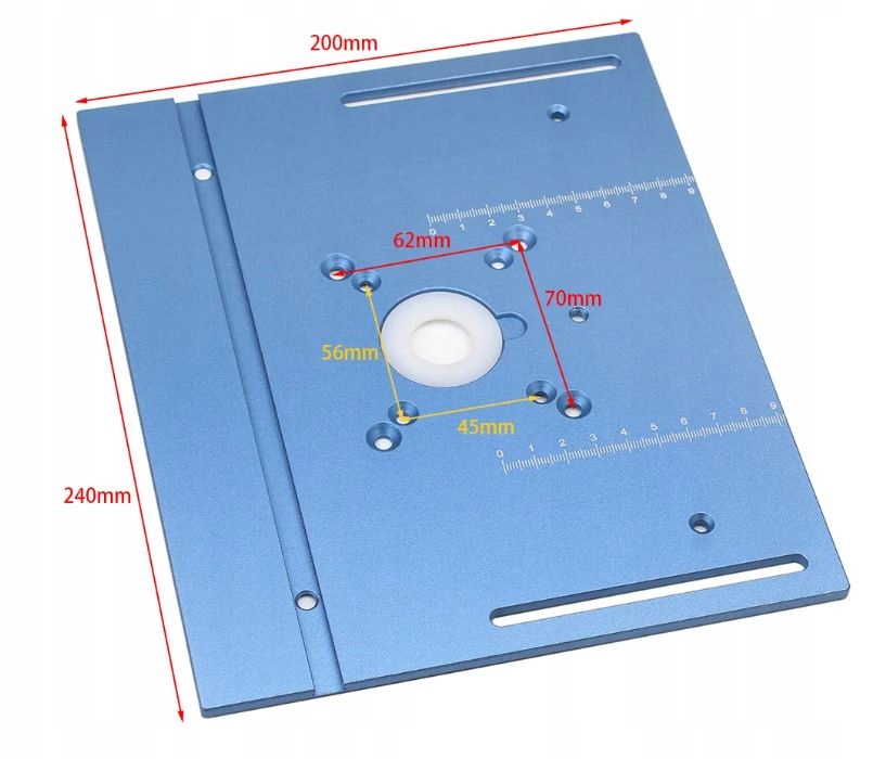 Aluminiowa płyta do frezarki 200x240, kompletny zestaw Marka bez marki