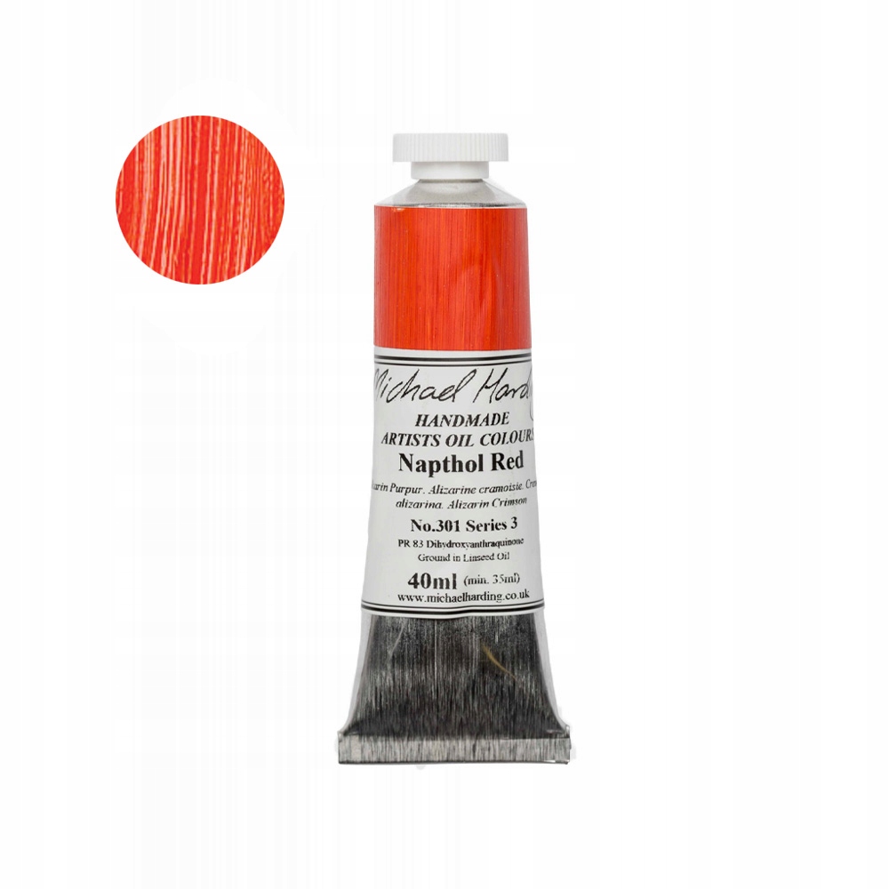 Farba olejna Michael Harding 40 ml 301 Napthol Red