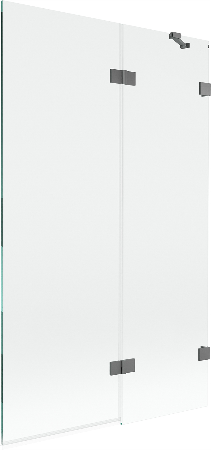 Mexen Lunar vanová zástěna 2-křídlá pravá 110 x 150 cm, transparentní, gun